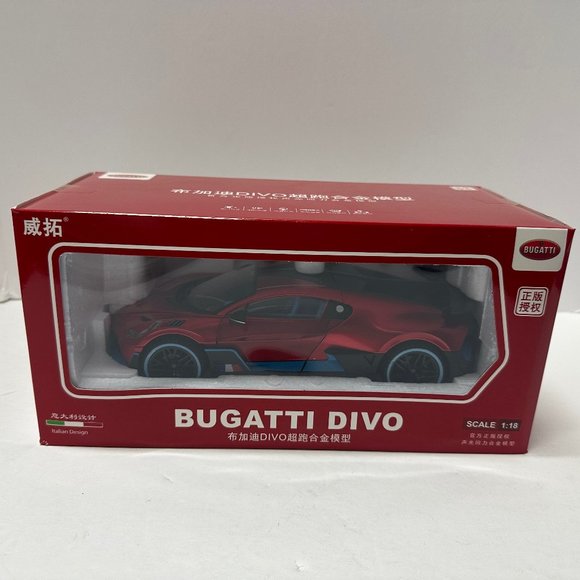 1:18 Bugatti Divo Metal Diecast With LED headlight & Taillight Red - Picture 7 of 7